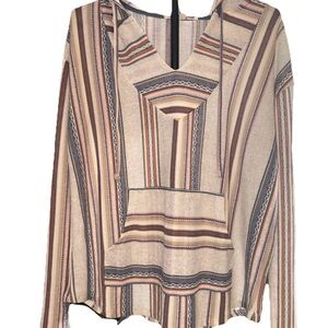 Wallflower Women’s Baja Long Sleeve Knit Hoodie Pullover Size XL